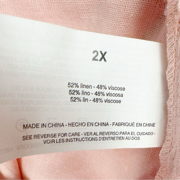 Gloria Vanderbilt Jenna Bermuda Shorts Pastel Pink Linen Size: 2X - Picture 11 of 12